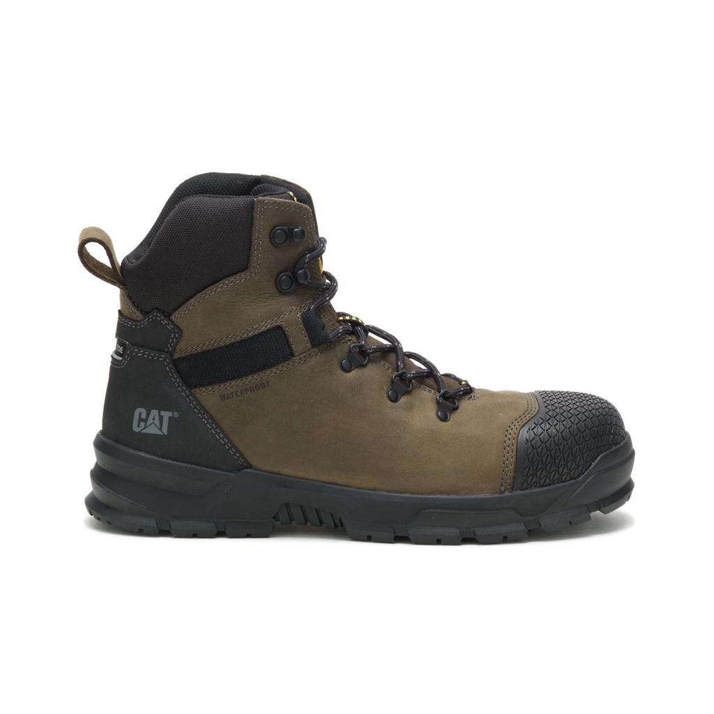 Caterpillar Accomplice X Waterproof Steel Toe Men's Steel Toe Boots Deep Green/Black USA | 405387-SAO