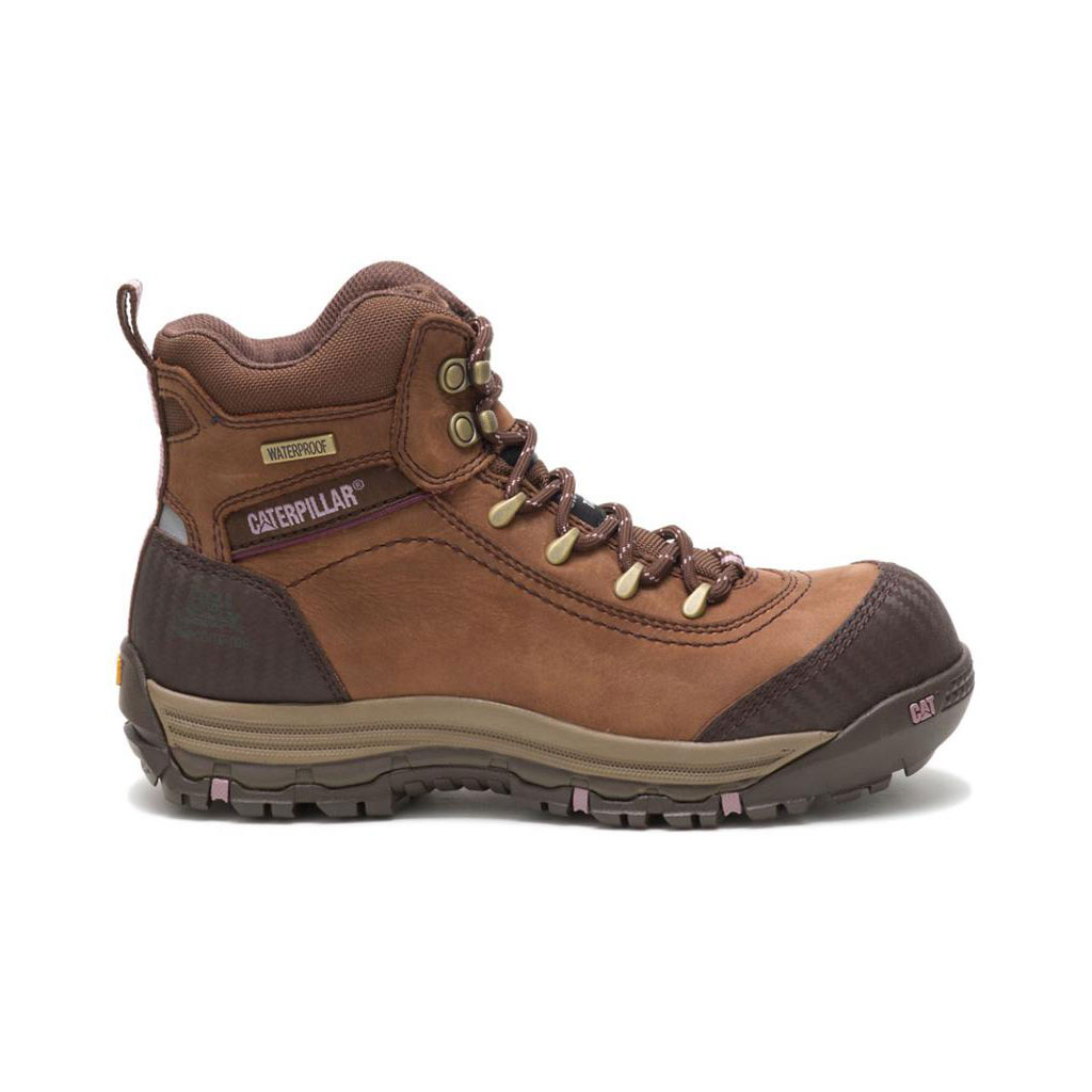 Caterpillar Ally Waterproof Composite Toe - 6" Women's Slip Resistant Footwear Brown USA | 208743-SCV