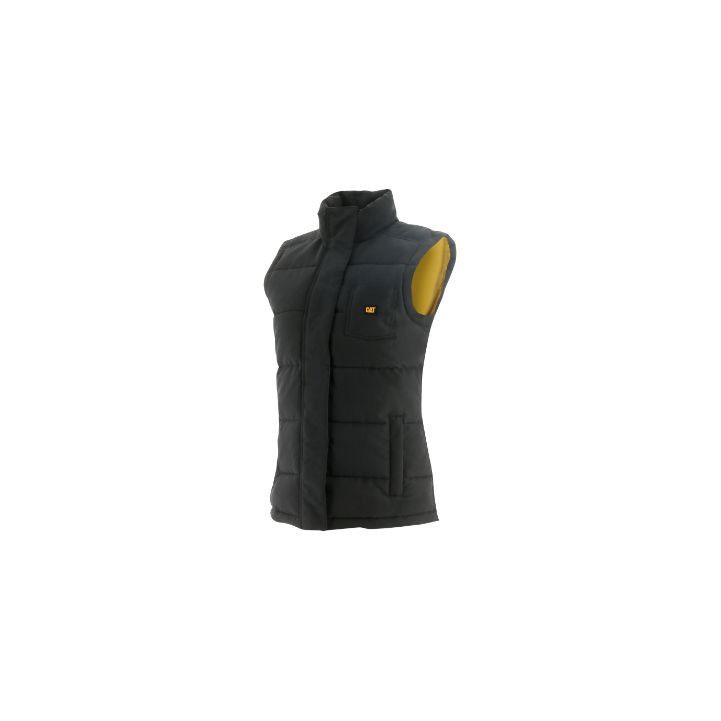 Caterpillar Arctic Zone Women's Vests Black / Yellow USA | 610987-DBT