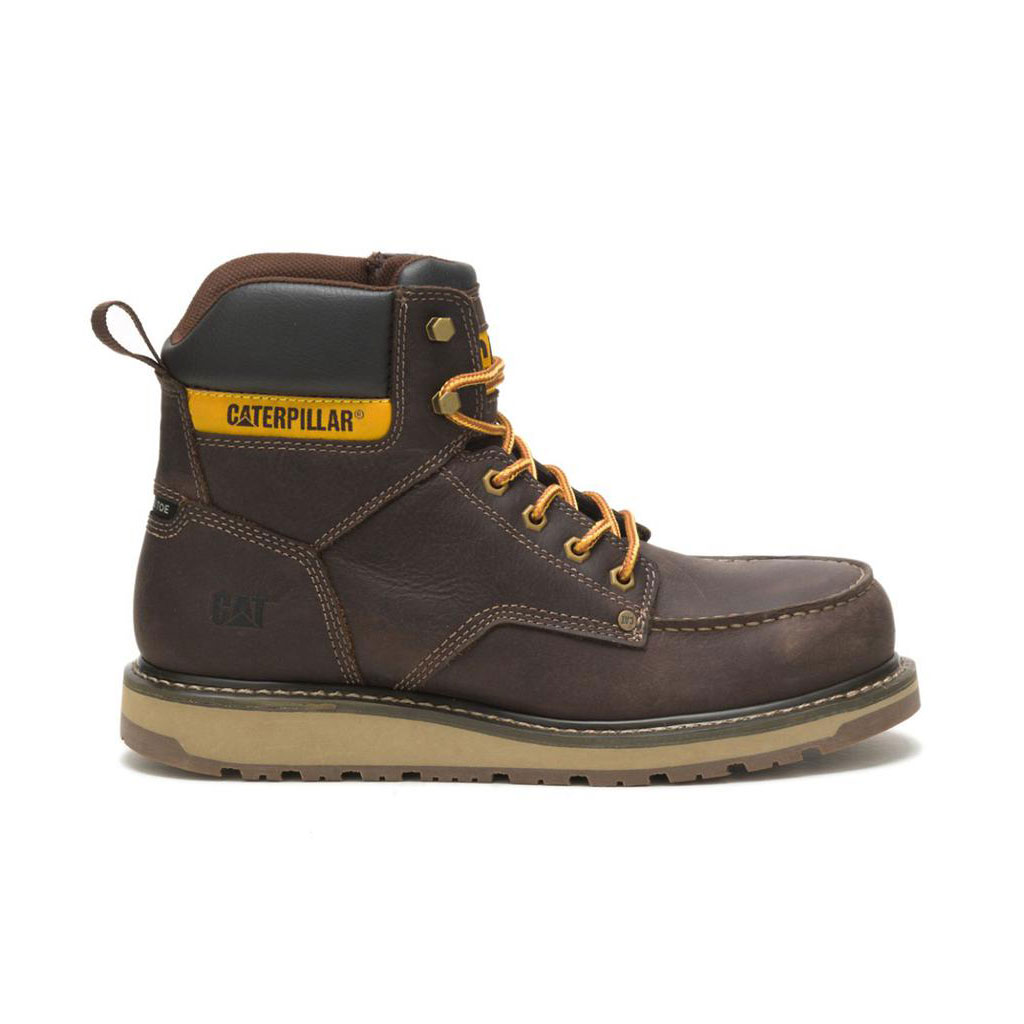 Caterpillar Calibrate Steel Toe Men's Safety Toe Boots Leather Brown USA | 896431-YWI