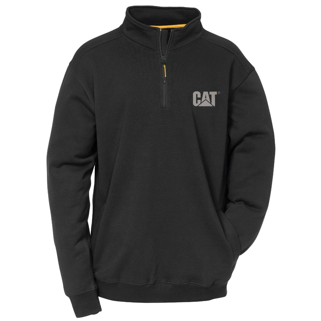 Caterpillar Canyon 1/4 Zip Men's Sweatshirts Black USA | 809674-CRQ