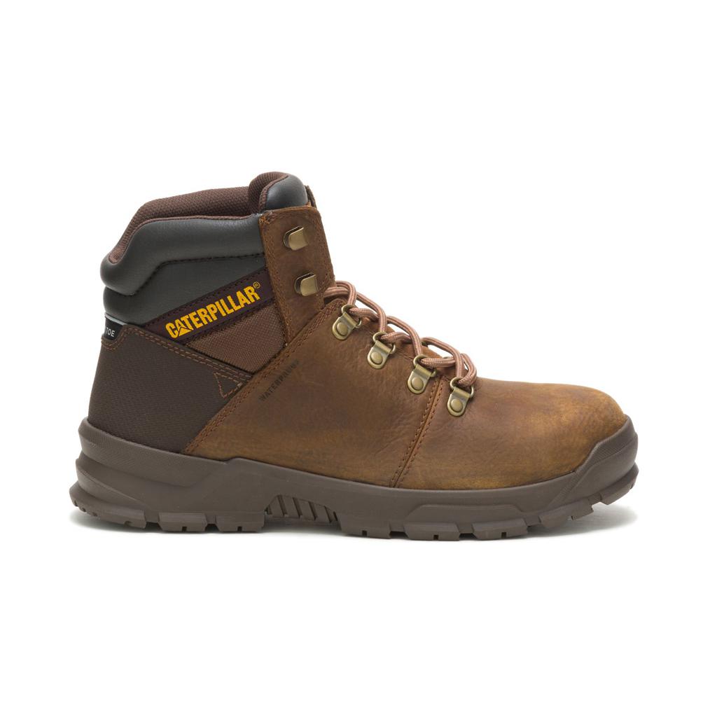 Caterpillar Charge Waterproof Alloy Toe Men's Work Boots Brown USA | 362751-RUA