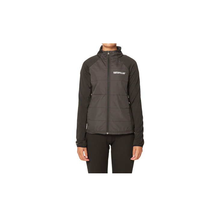 Caterpillar Connect Hybrid Fleece Women's Jackets Pitch Black USA | 390685-UNW