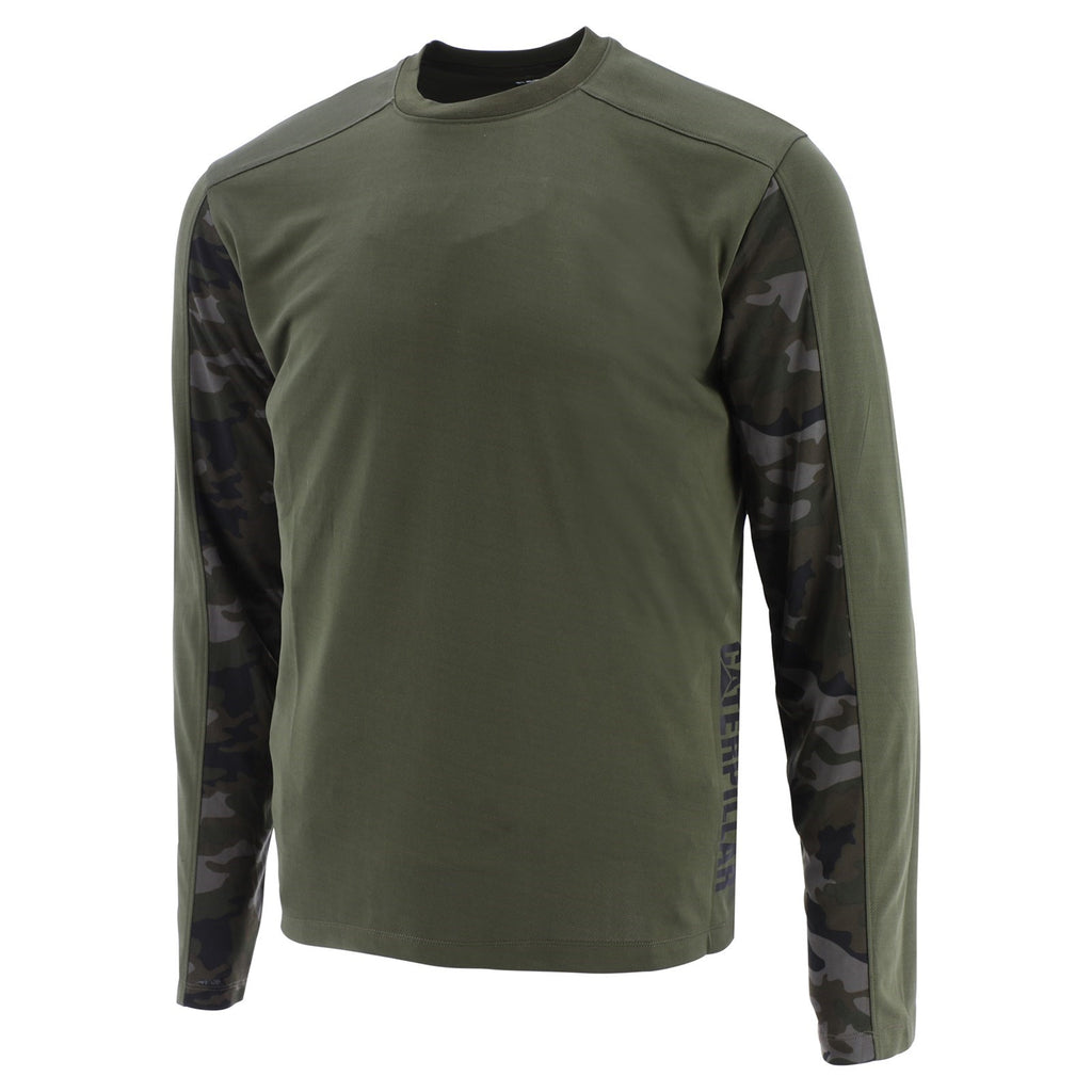 Caterpillar Coolmax Long Sleeve Men's Tee Shirts Night Camo USA | 453819-KYI