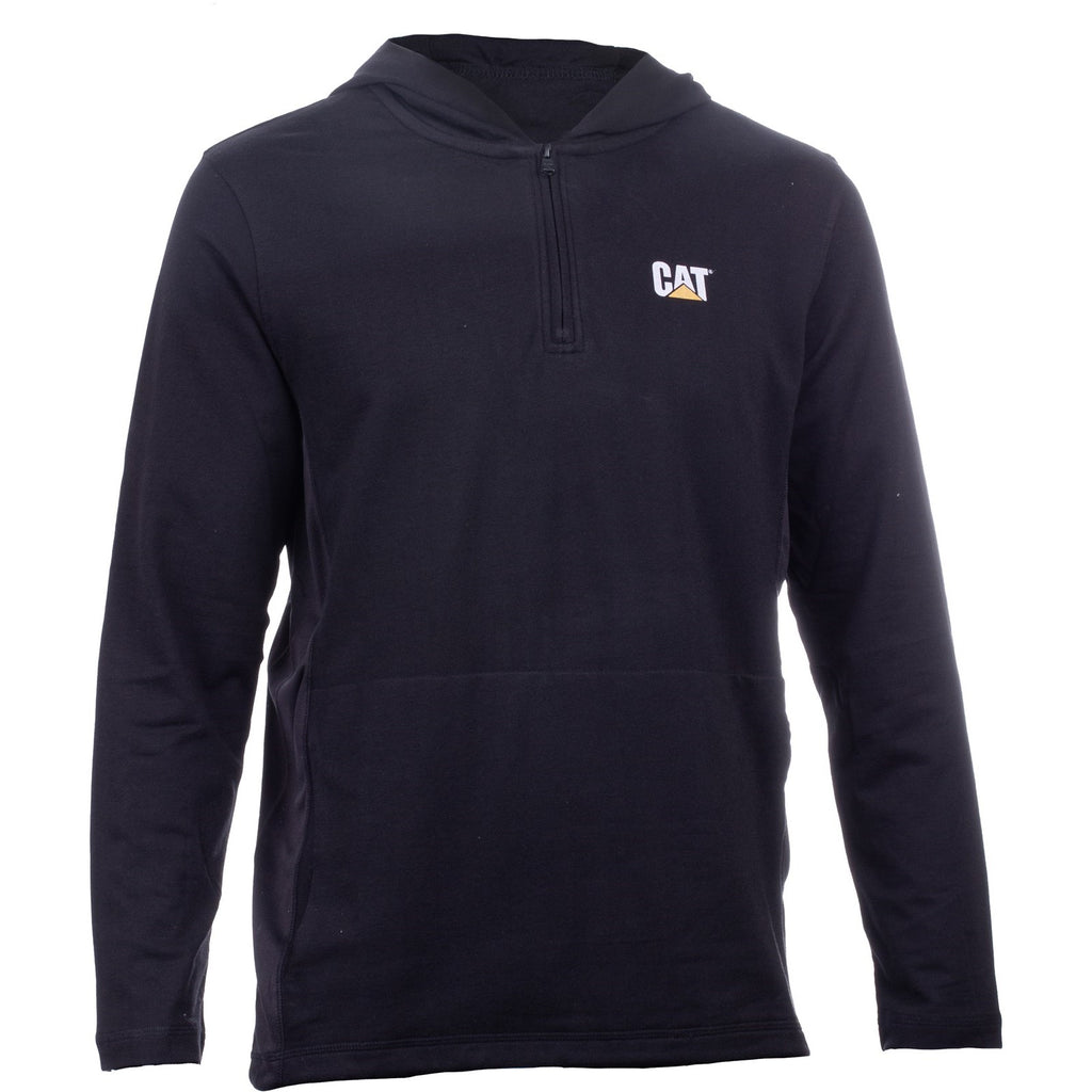 Caterpillar Coolmax Quarter Zip Hoodie Men's Sweatshirts Black USA | 273895-FOZ