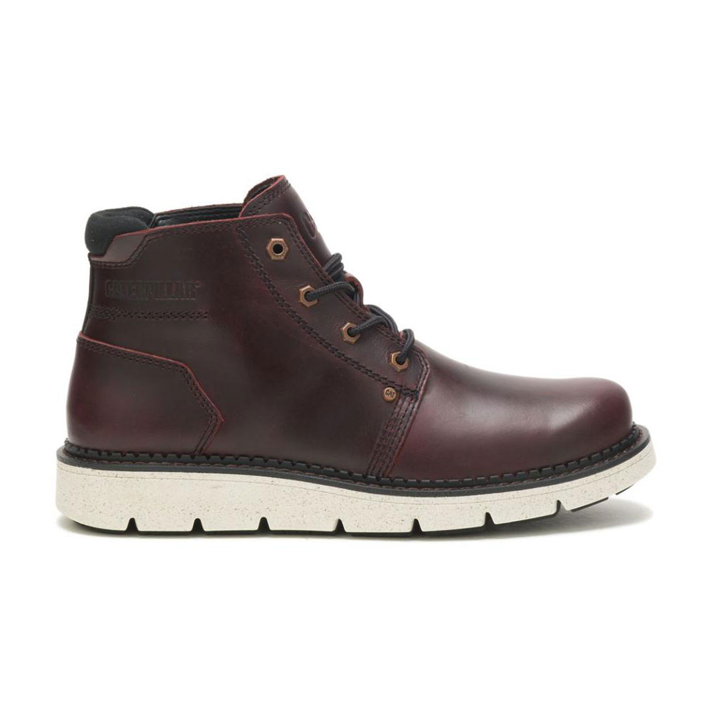 Caterpillar Covert Mid Waterproof Men's Casual Boots Oxblood Burgundy USA | 283961-YDI