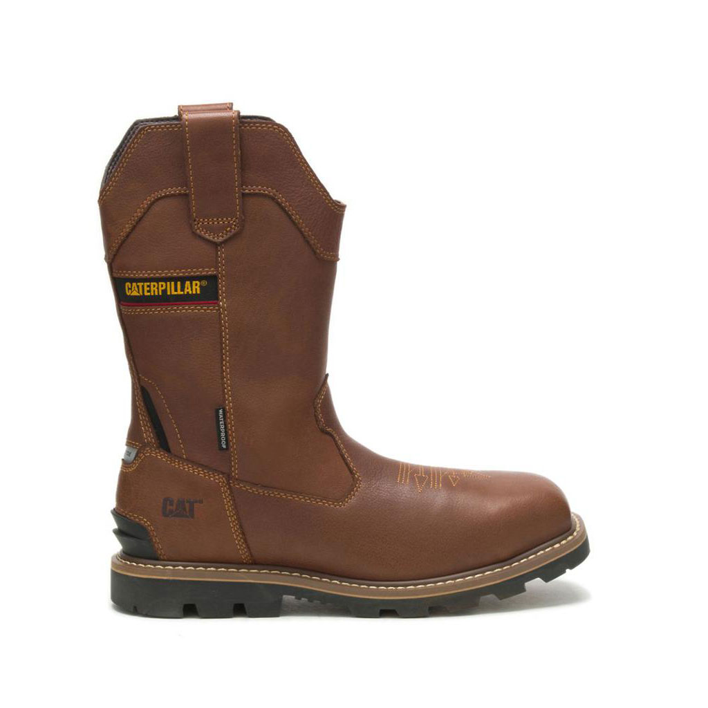 Caterpillar Cylinder Waterproof Composite Toe Men's Safety Toe Boots Caramel Brown USA | 916025-YZE