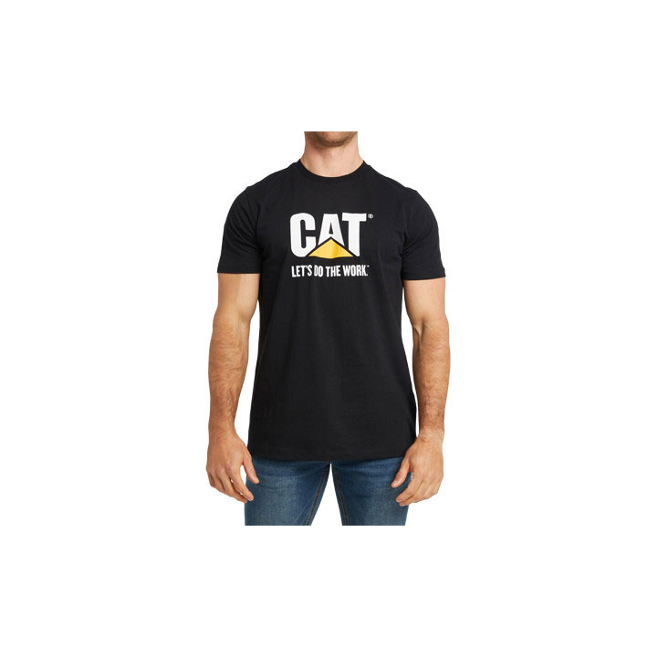 Caterpillar Do The Work Logo Men's Tee Shirts Black USA | 389274-MLP