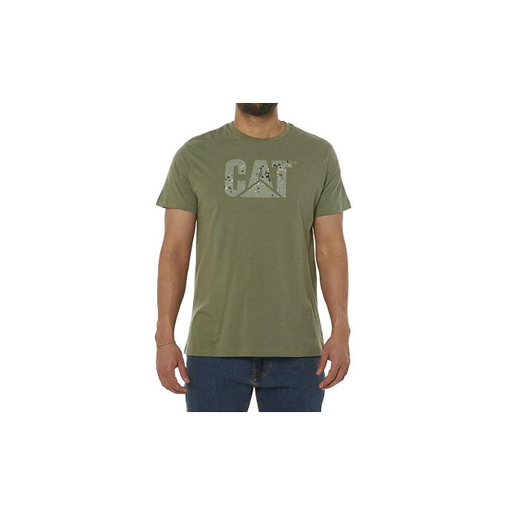 Caterpillar Earth Cat Fill Men's T-Shirts Green USA | 512890-GCS