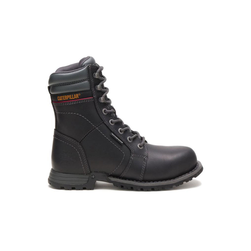 Caterpillar Echo Waterproof Steel Toe - 8" Women's Work Boot Black USA | 138240-FTW