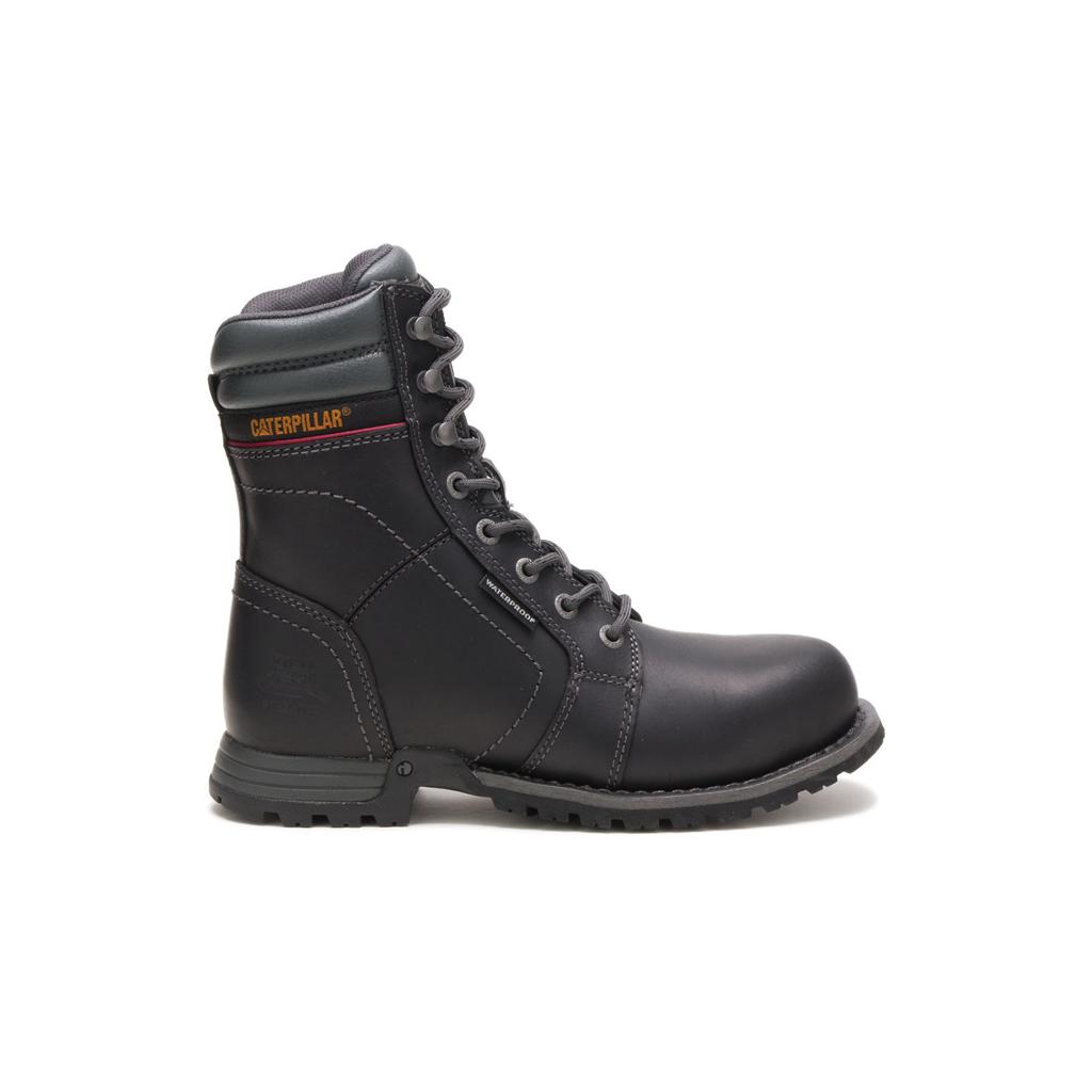 Caterpillar Echo Waterproof Steel Toe Women's Work Boot Black USA | 063784-GNK