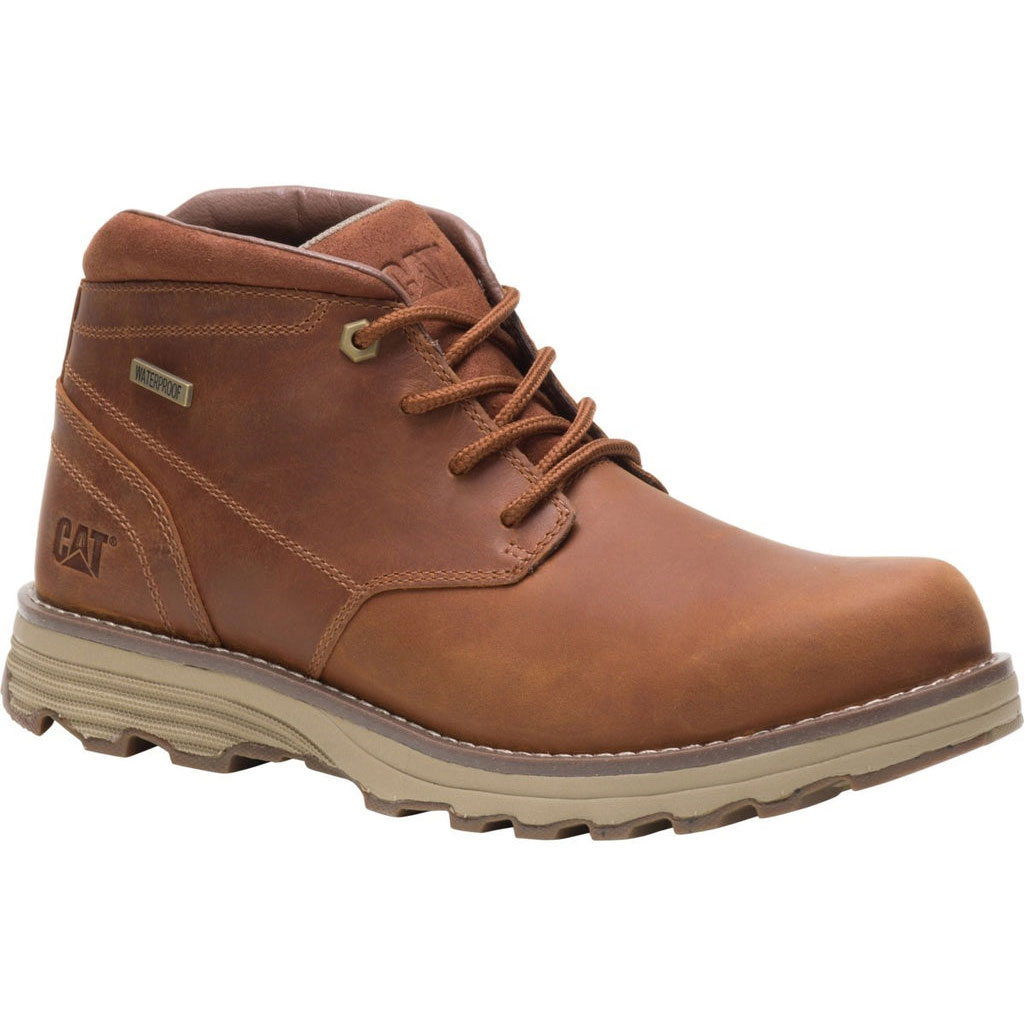 Caterpillar Elude Waterproof Lace Up Camel Men's Work Boots Leather Brown USA | 527981-XJY