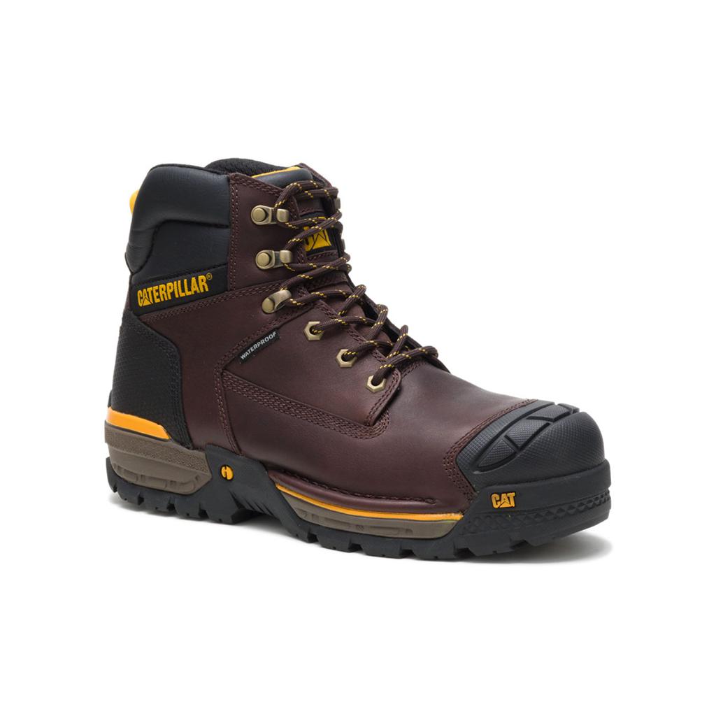 Caterpillar Excavator Men's Safety Toe Boots Brown USA | 839051-QWV