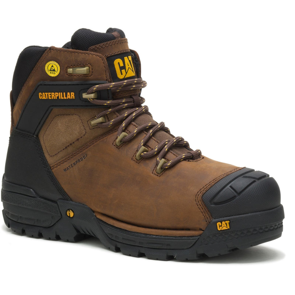 Caterpillar Excavator S3 Men's Safety Boots Brown USA | 057892-NSX