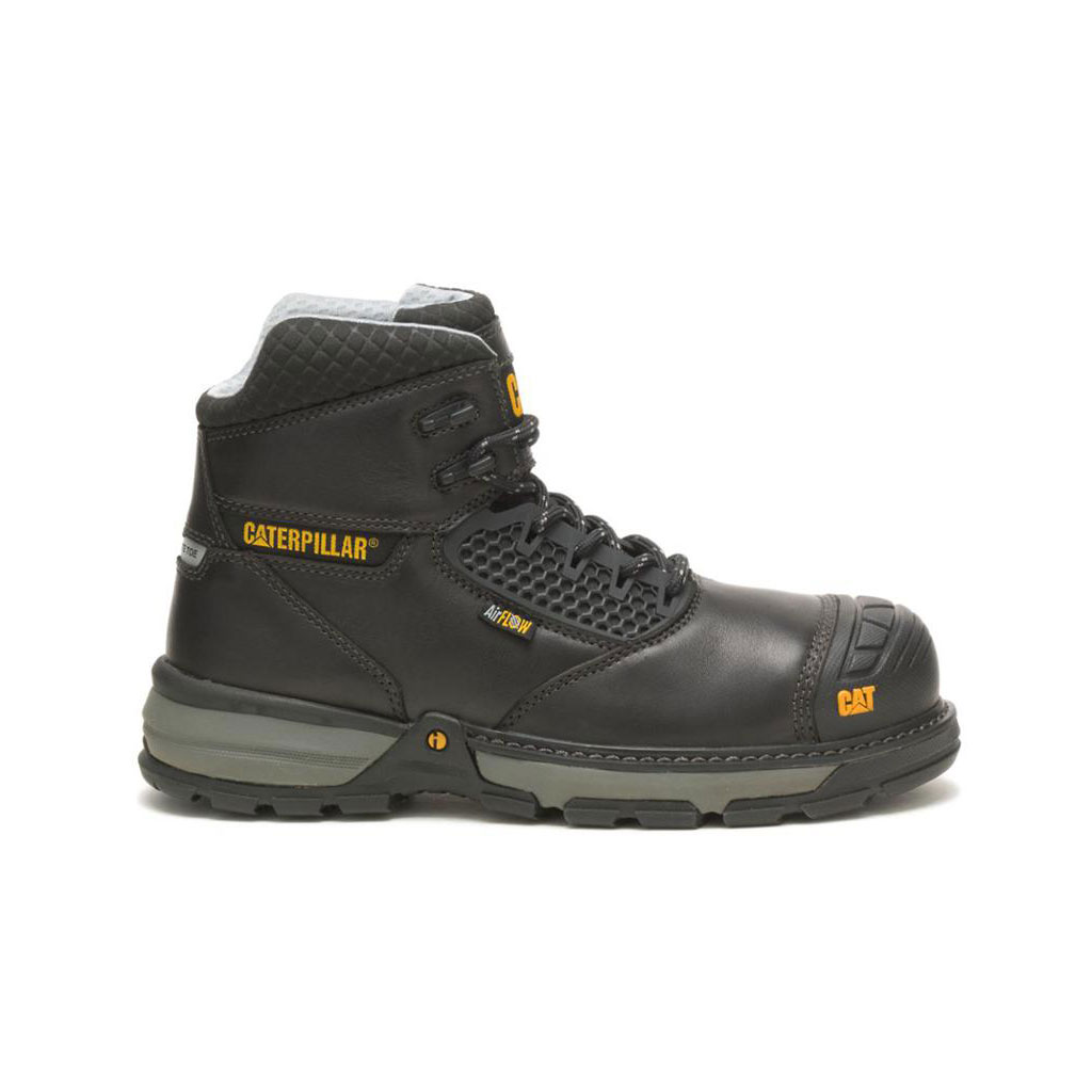 Caterpillar Excavator Superlite Cool Carbon Composite Toe Men's Work Boots Black USA | 140738-NDA