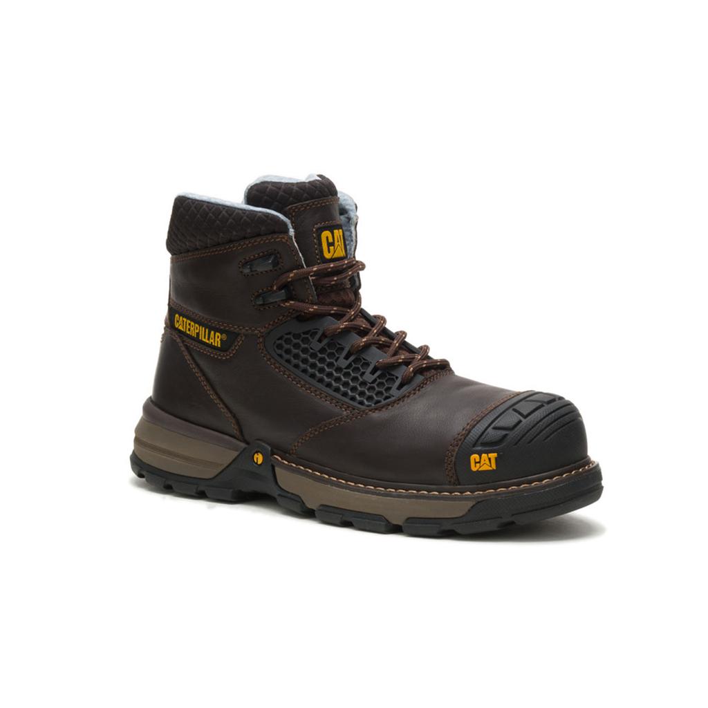 Caterpillar Excavator Superlite Cool Cct / Astm/Comp Toe Men's Safety Toe Boots Dark Brown USA | 382741-RLB