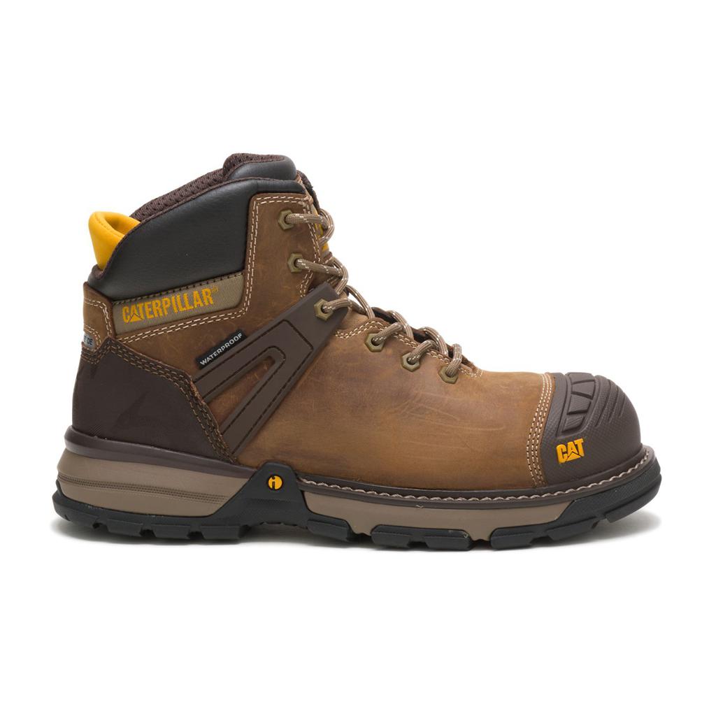 Caterpillar Excavator Superlite Waterproof Nano Toe Men's Work Boots Brown USA | 327056-FIN