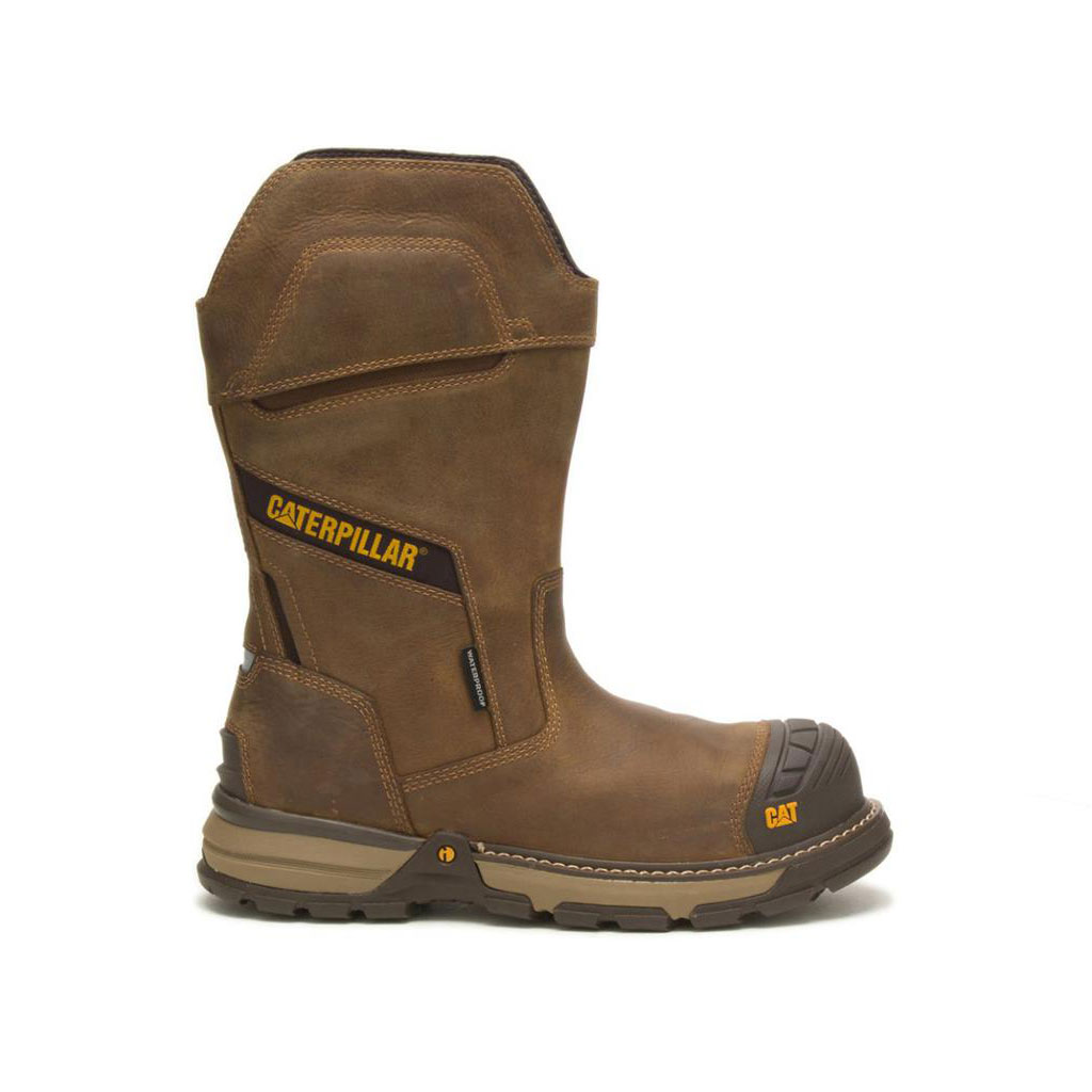 Caterpillar Excavator Superlite Waterproof Men's Work Boots Pyramid Brown USA | 846732-IAK