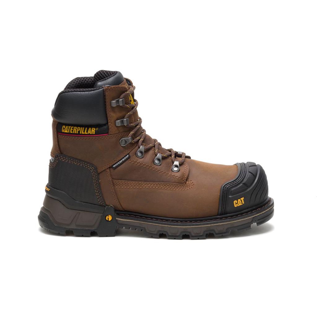 Caterpillar Excavator Xl 6" Waterproof Composite Toe Men's Work Boots Dark Brown USA | 216839-WMA