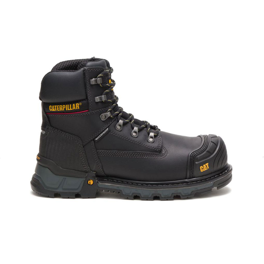 Caterpillar Excavator Xl 6" Waterproof Composite Toe - 6" Safetys Men's Work Boots Black USA | 239078-ROF