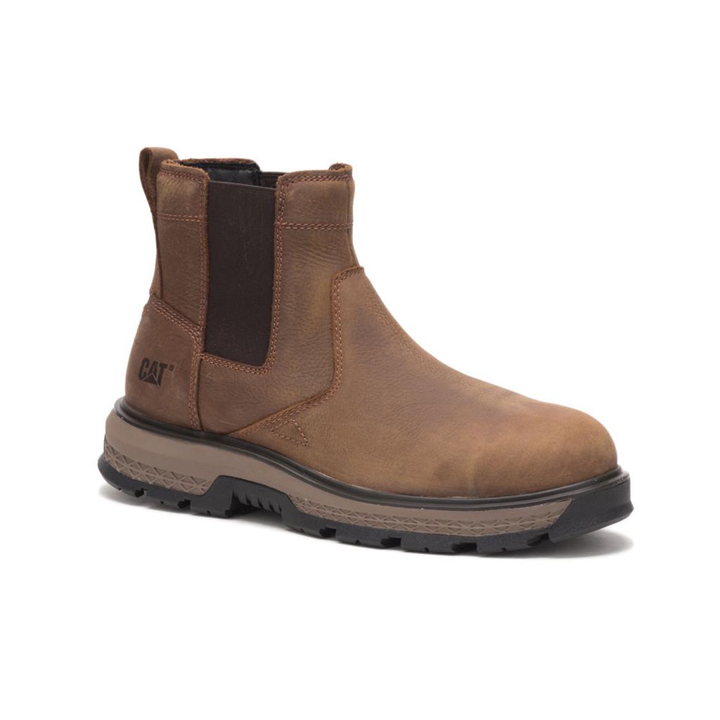 Caterpillar Exposition Chelsea At / Astm/Alloy Toe Men's Safety Toe Boots Brown USA | 219538-ZRX