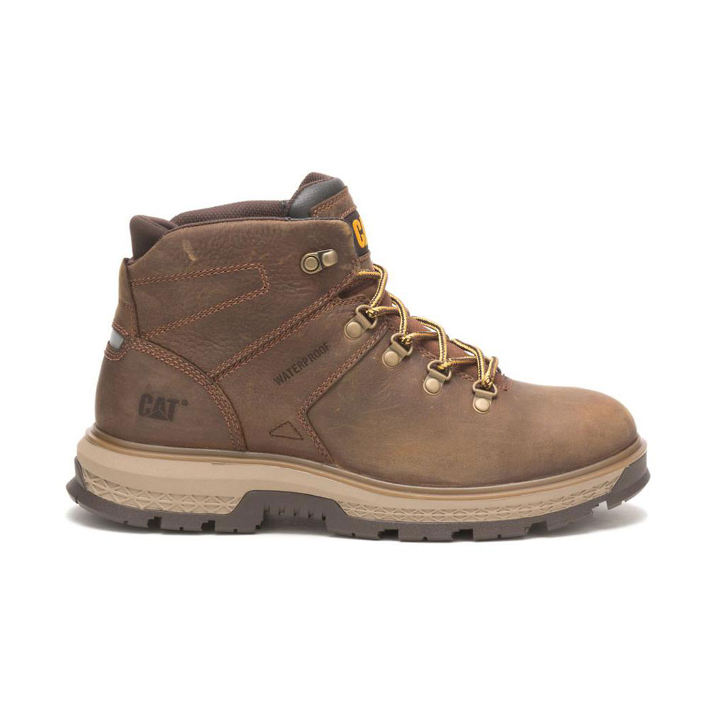 Caterpillar Exposition Hiker Waterproof Men's Work Boots Pyramid Brown USA | 349086-HWB