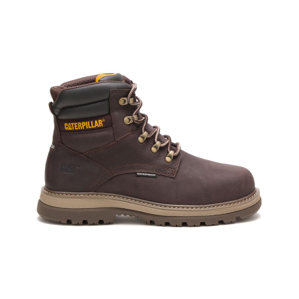 Caterpillar Fairbanks 6" Waterproof Steel Toe Men's Steel Toe Boots Deep Brown USA | 358240-JLA