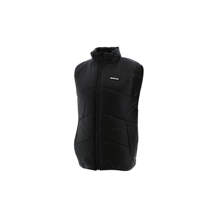 Caterpillar Foundation Chevron Insulated Men's Vests Pitch Black USA | 095637-ROP