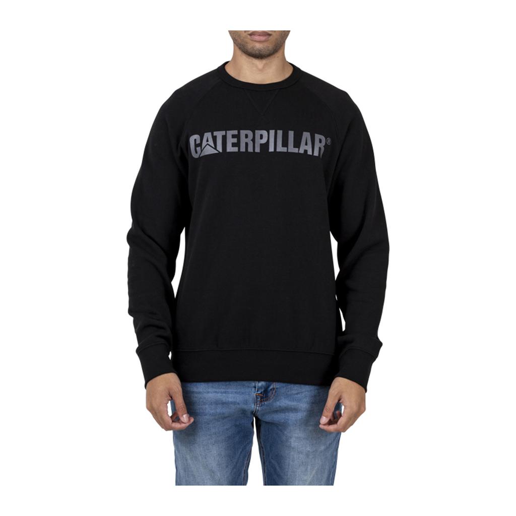 Caterpillar Foundation Crewneck Sweatshirt Men's Sweatshirts Black USA | 318590-QFZ