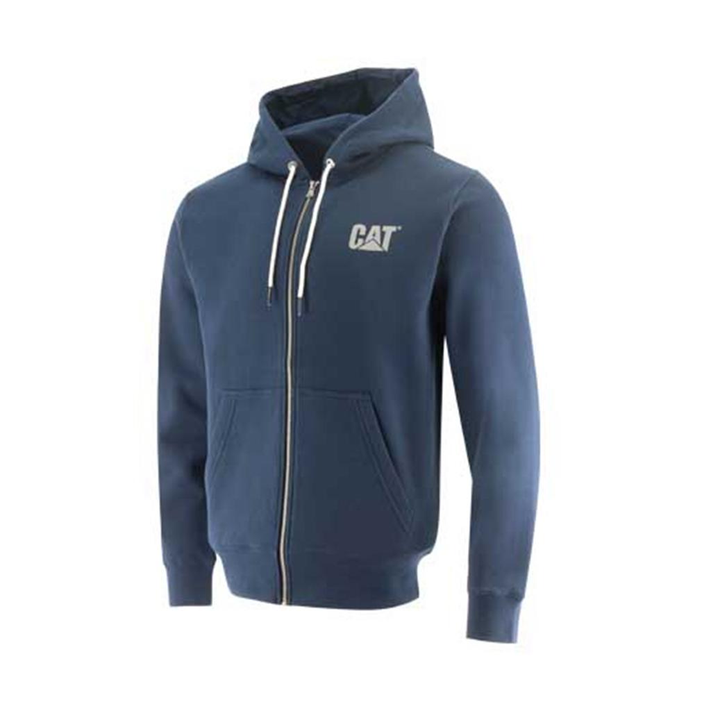 Caterpillar Foundation Fz Dm Hooded Sweatshirt Men's Sweatshirts Blue USA | 478102-ZAN