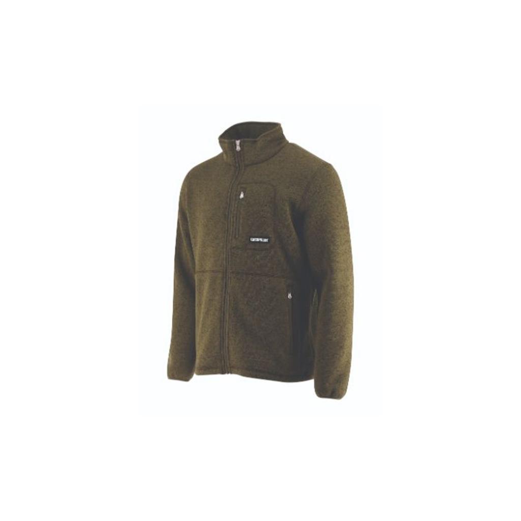 Caterpillar Foundation Fz Pocket Fleece Men's Jackets Olive USA | 678021-NFC