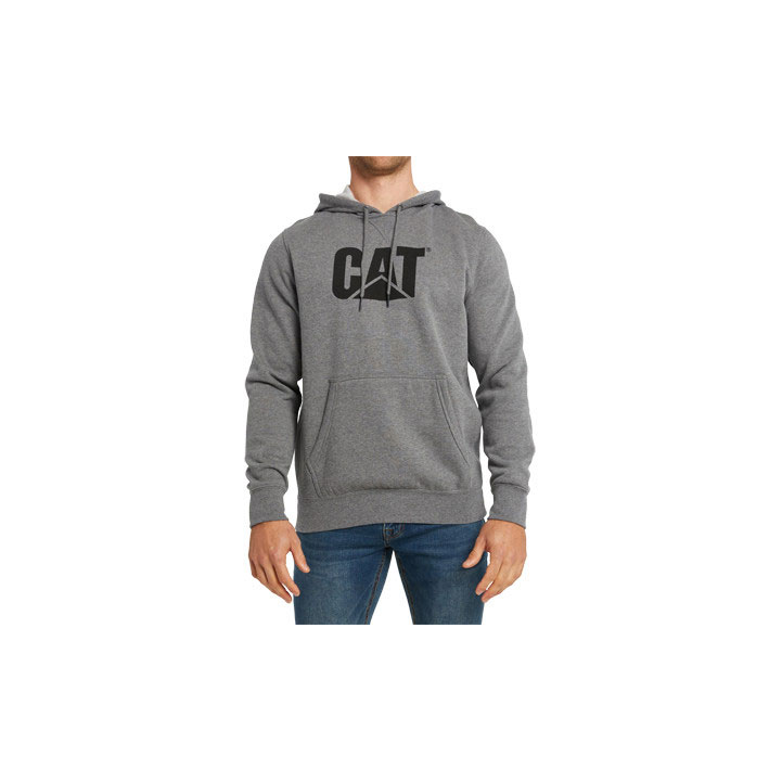 Caterpillar Foundation Hooded Men's Sweatshirts Grey USA | 205738-WXO