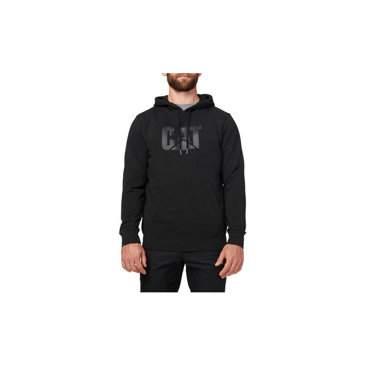 Caterpillar Foundation Hooded Men's Sweatshirts Pitch Black USA | 257980-JOP