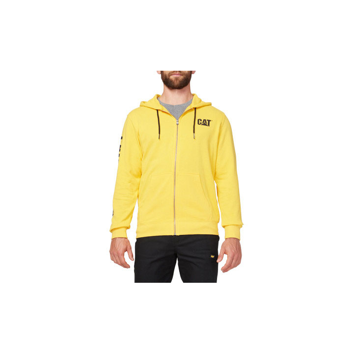 Caterpillar Foundation Hooded Men's Sweatshirts Yellow USA | 549862-LCV