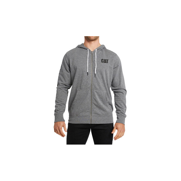 Caterpillar Foundation Hooded Men's Sweatshirts Grey USA | 823540-NRA