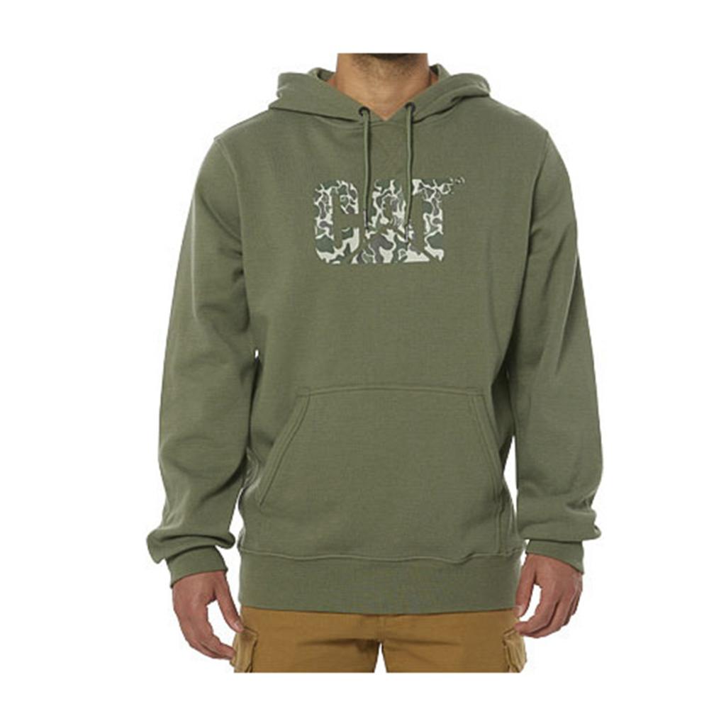 Caterpillar Foundation Hooded Sweatshirt Men's Sweatshirts Green USA | 543817-KJA