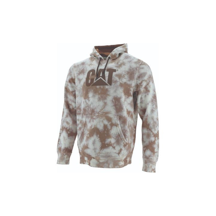 Caterpillar Foundation Printed Hoodie Men's Sweatshirts Bronze Shibori USA | 346572-EID