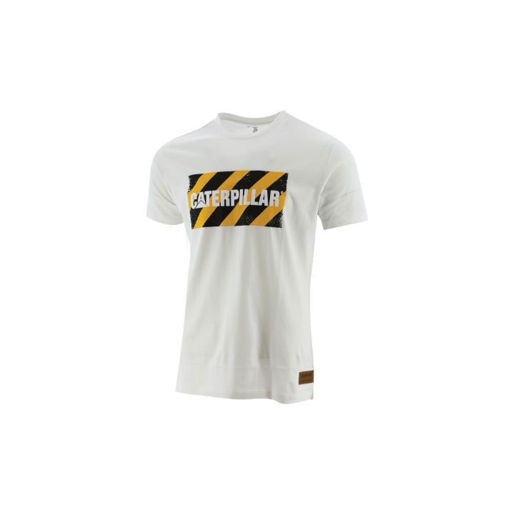 Caterpillar Foundation Ww Site Men's Tee Shirts White USA | 579630-IUK