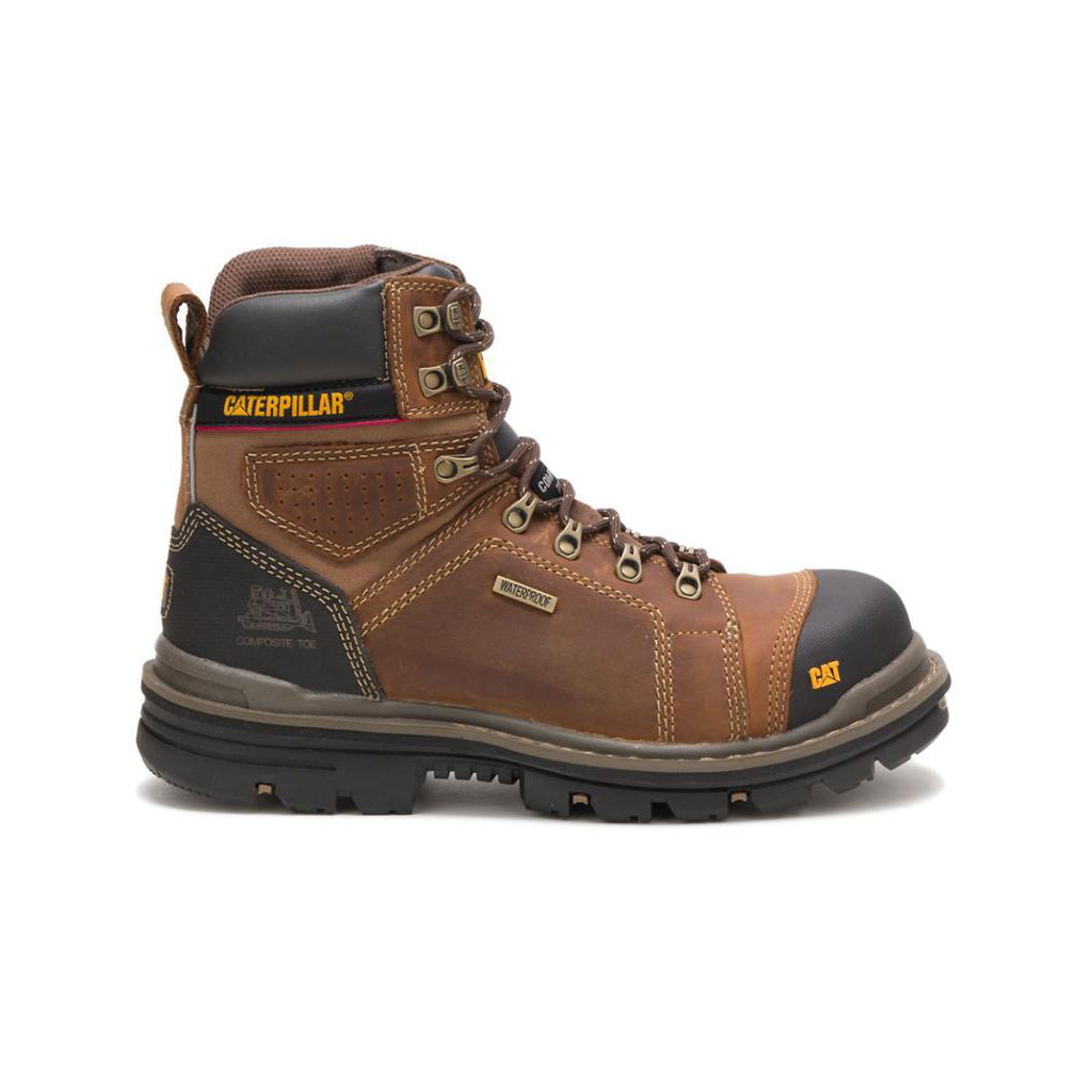 Caterpillar Hauler 6" Waterproof Composite Toe - 6" Men's Work Boots Dark Beige USA | 853027-RWM