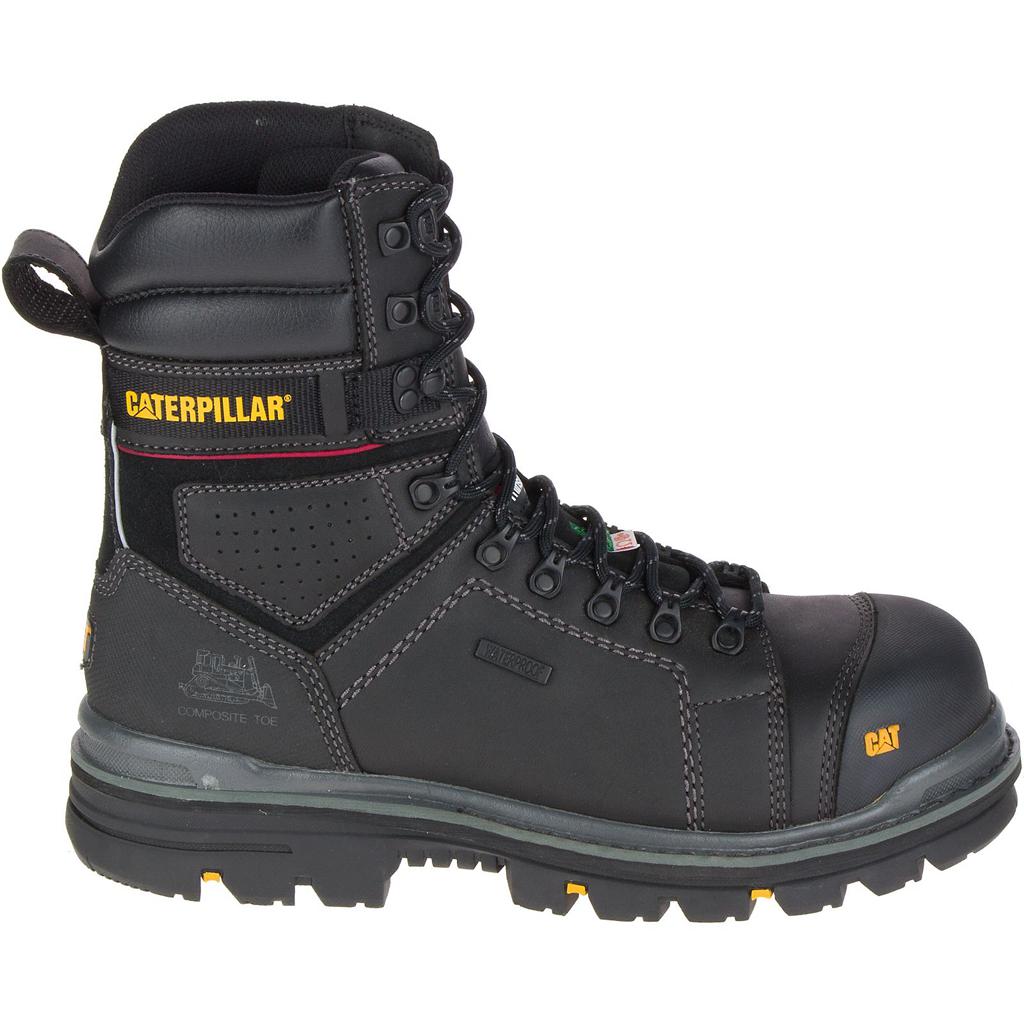 Caterpillar Hauler 8" Waterproof Composite Toe Csa Men's Work Boots Black USA | 365204-VCJ