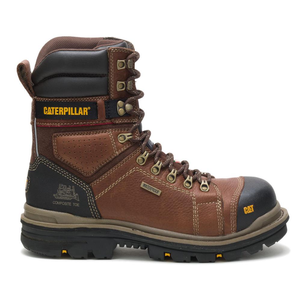 Caterpillar Hauler 8" Waterproof Composite Toe Csa Men's Work Boots Brown USA | 968042-QKL