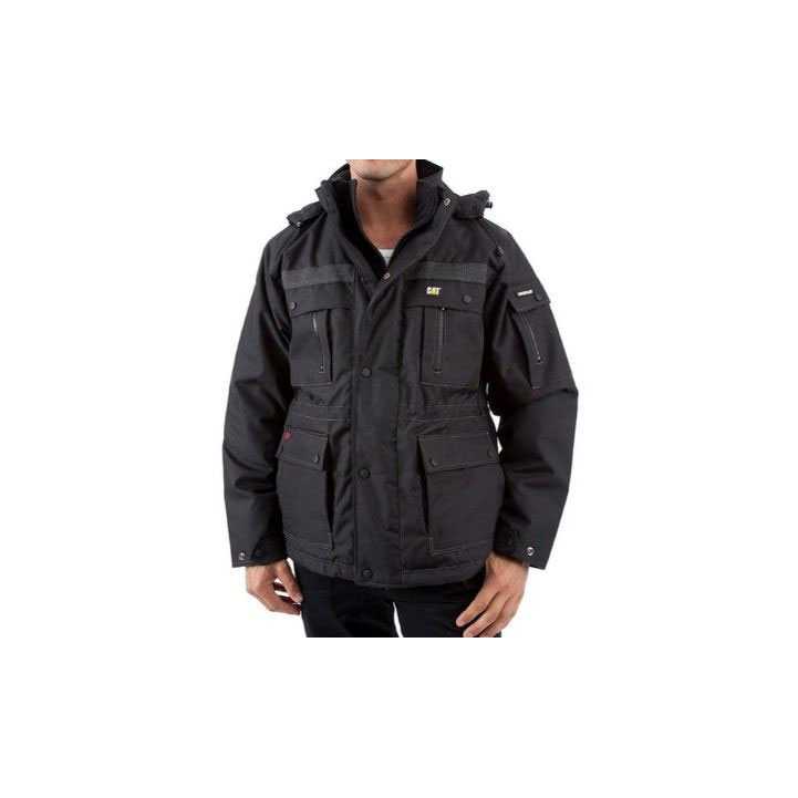 Caterpillar Heavy Insulated Men's Parka Black USA | 652981-FLB