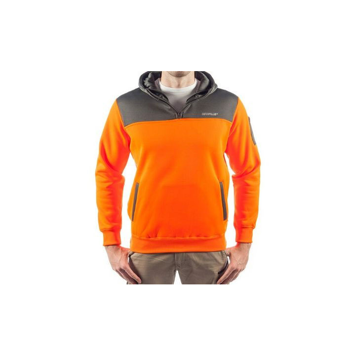 Caterpillar Hi Vis Hoodie Men's Sweatshirts Hi Vis Orange / Dark Shadow USA | 419708-RWD