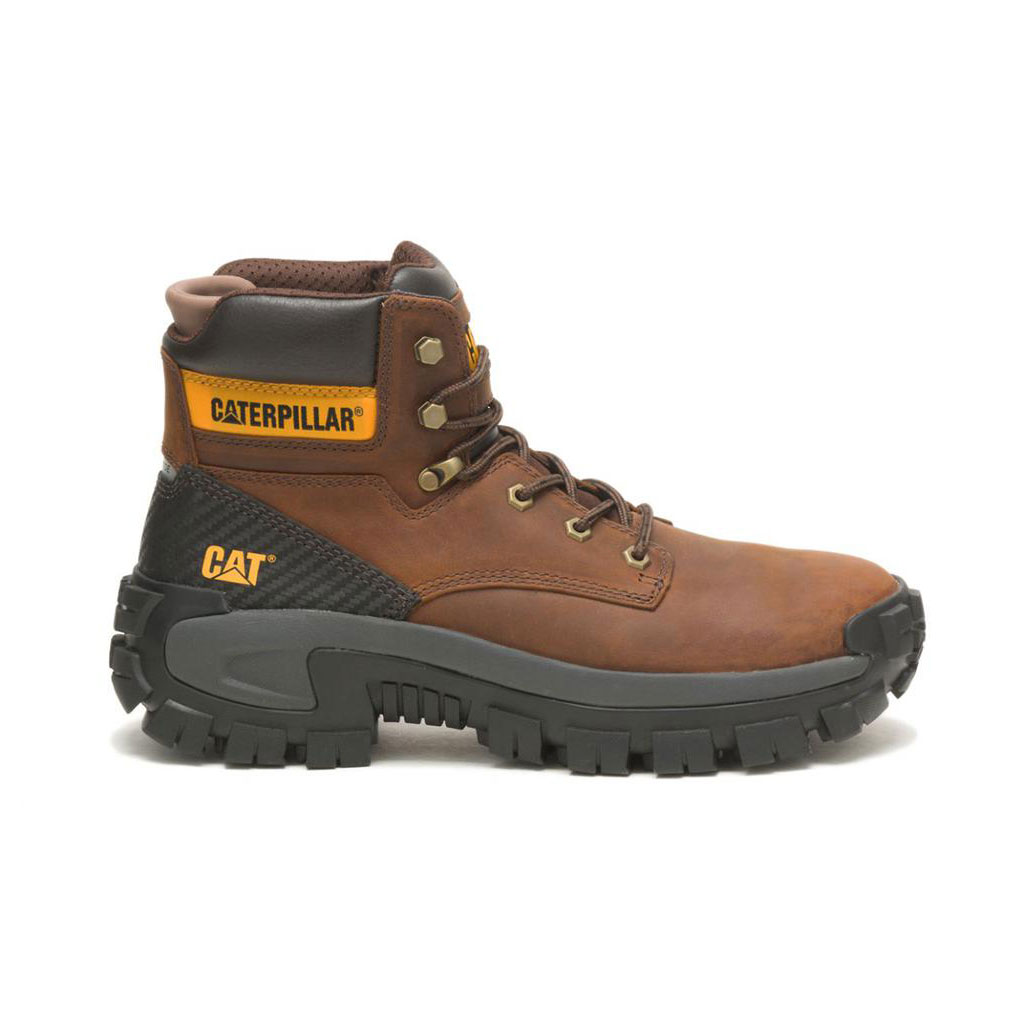 Caterpillar Invader Hi Steel Toe Men's Safety Toe Boots Dark Brown USA | 830975-PQF