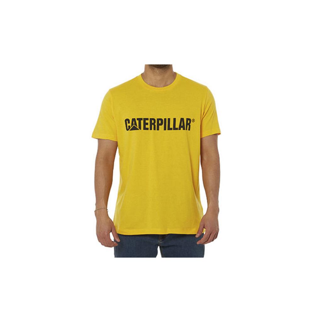 Caterpillar Logo Men's T-Shirts Yellow USA | 830647-VWZ