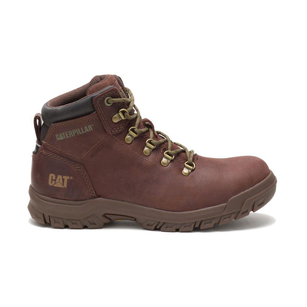 Caterpillar Mae Steel Toe Waterproof Women's Work Boot Cocoa Burgundy USA | 938271-GAW