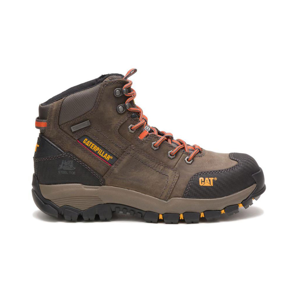 Caterpillar Navigator Mid Waterproof Steel Toe Men's Work Boots Dark Gull Grey USA | 198743-IOX