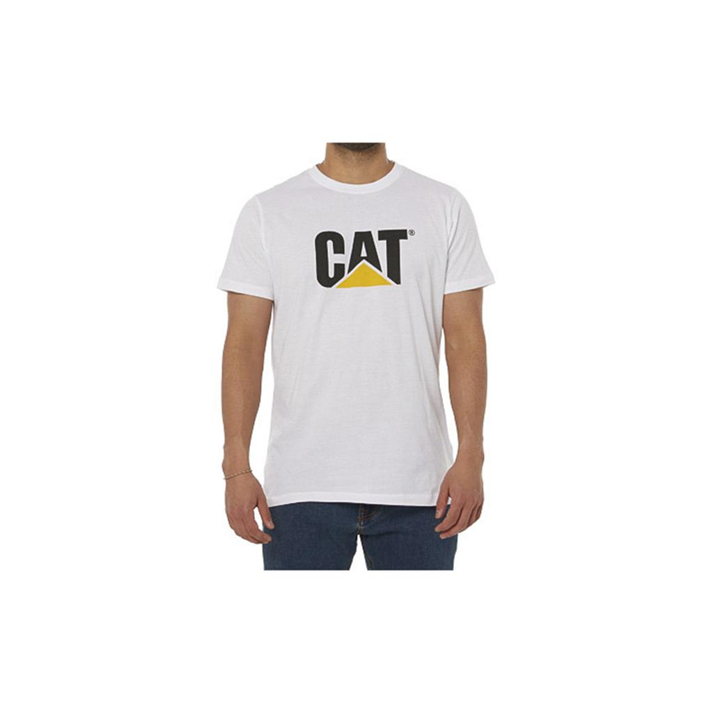 Caterpillar Original Logo Men's T-Shirts White USA | 849607-QTY