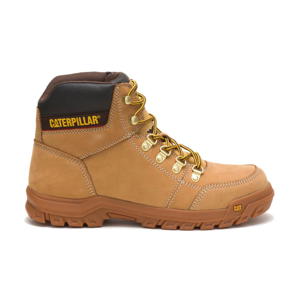 Caterpillar Outline - 6" Men's Work Boots Honey Reset Brown USA | 960148-IUS