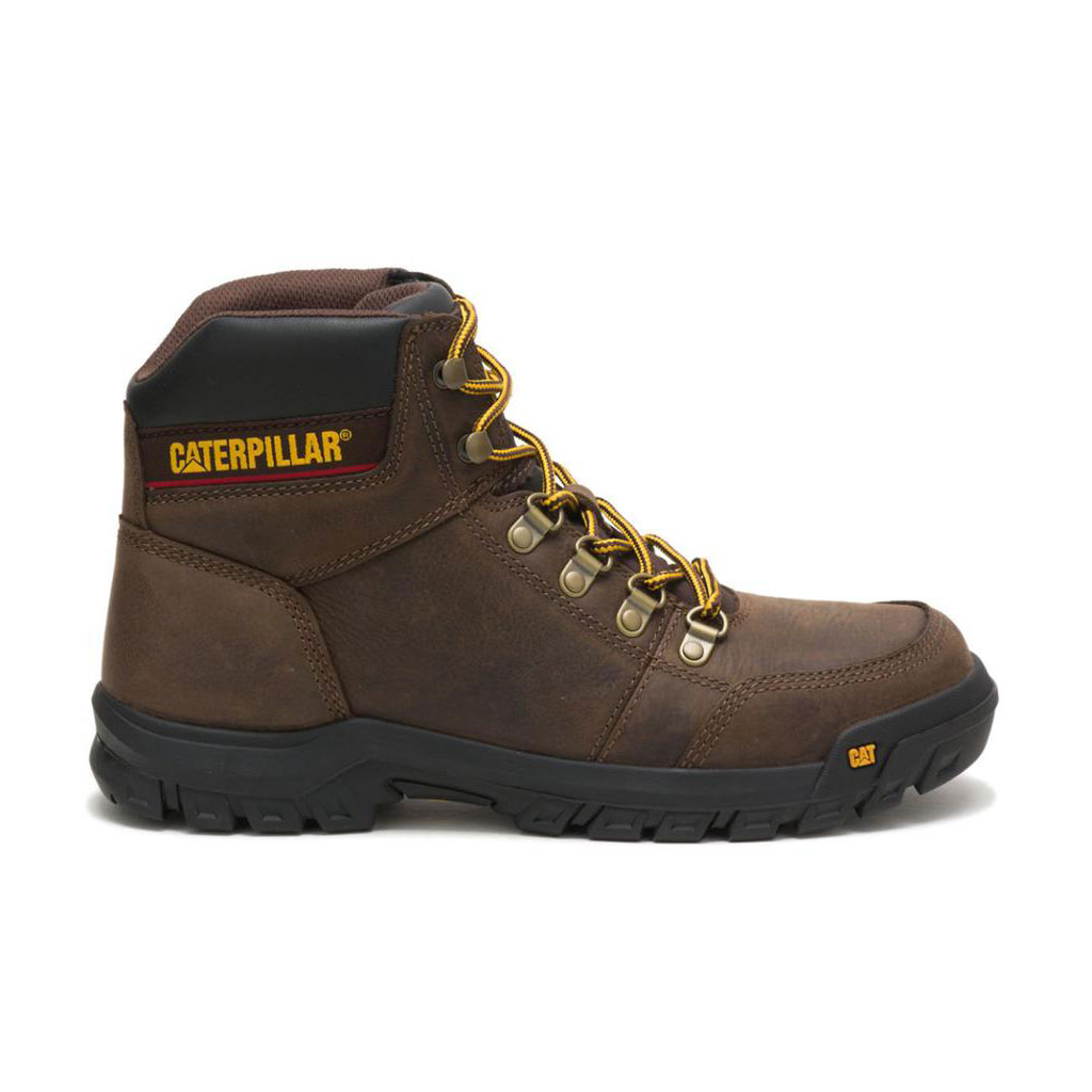 Caterpillar Outline - 6" Men's Work Boots Seal Brown USA | 972635-PWX